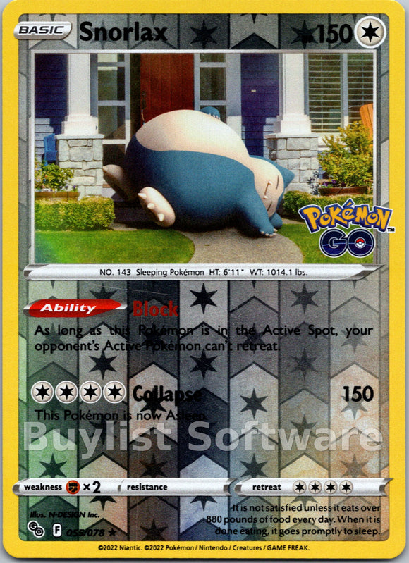 Snorlax [055/078] [Pokemon GO] Reverse Holofoil