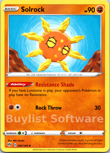Solrock [092/189] [Darkness Ablaze]