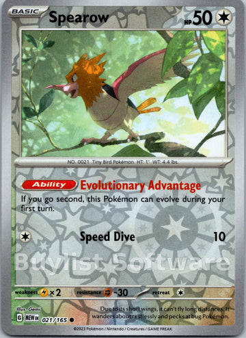 Spearow [021/165] [Scarlet & Violet 151] Reverse Holofoil