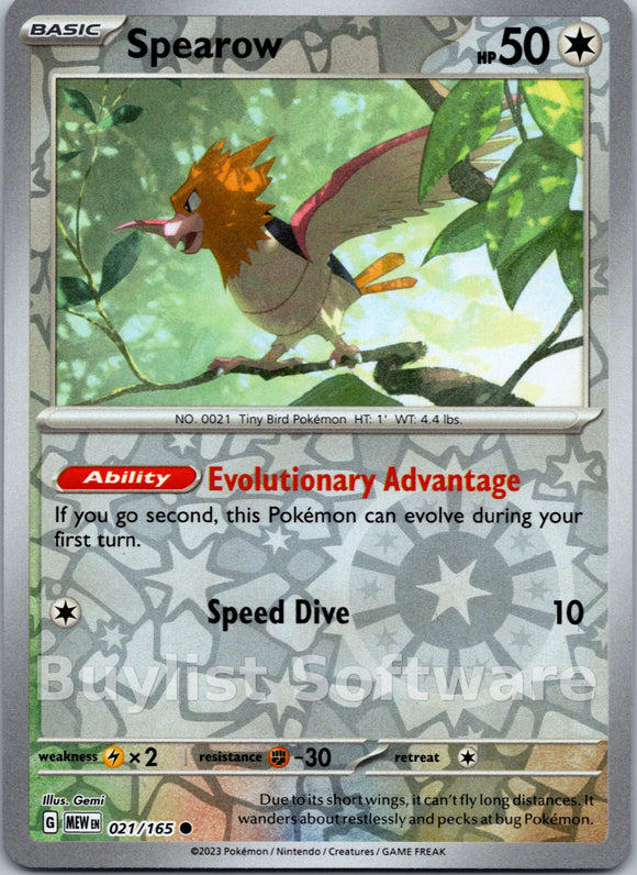 Spearow [021/165] [Scarlet & Violet 151] Reverse Holofoil