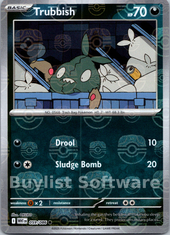 Trubbish (Master Ball Pattern) [059/086] [White Flare] Holofoil