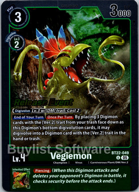 Vegiemon [BT22-049] [Cyber Eden Release Event Cards] Foil