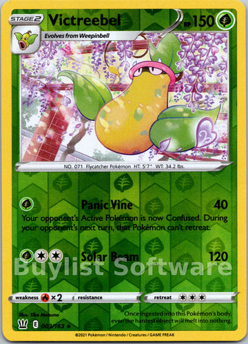 Victreebel [003/163] [Battle Styles] Reverse Holofoil