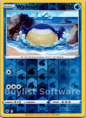 Wailmer [031/159] [Crown Zenith] Reverse Holofoil