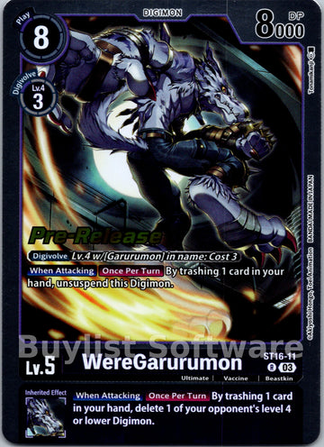 WereGarurumon [ST16-11] [Starter Deck 16: Wolf of Friendship Pre-Release Cards] Foil