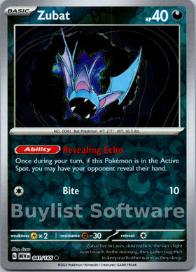 Zubat [041/165] [Scarlet & Violet 151] Reverse Holofoil
