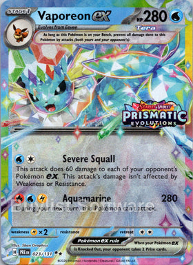 Vaporeon ex (Prismatic Evolutions Stamp)