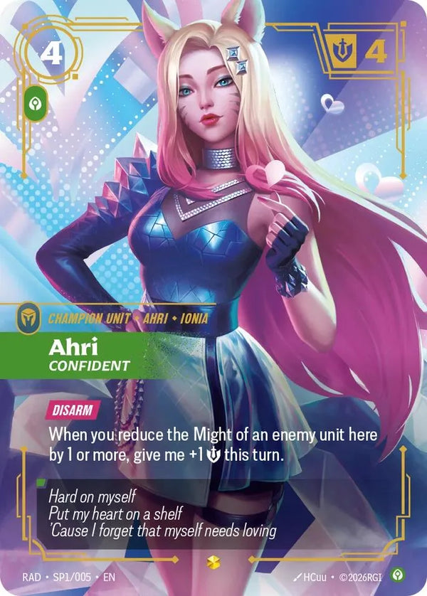 eebe737b-a951-4b86-a533-893fb34272ce | rb-sp1-005-f-radi-s-sho-nm | Ahri, Confident (SP)
