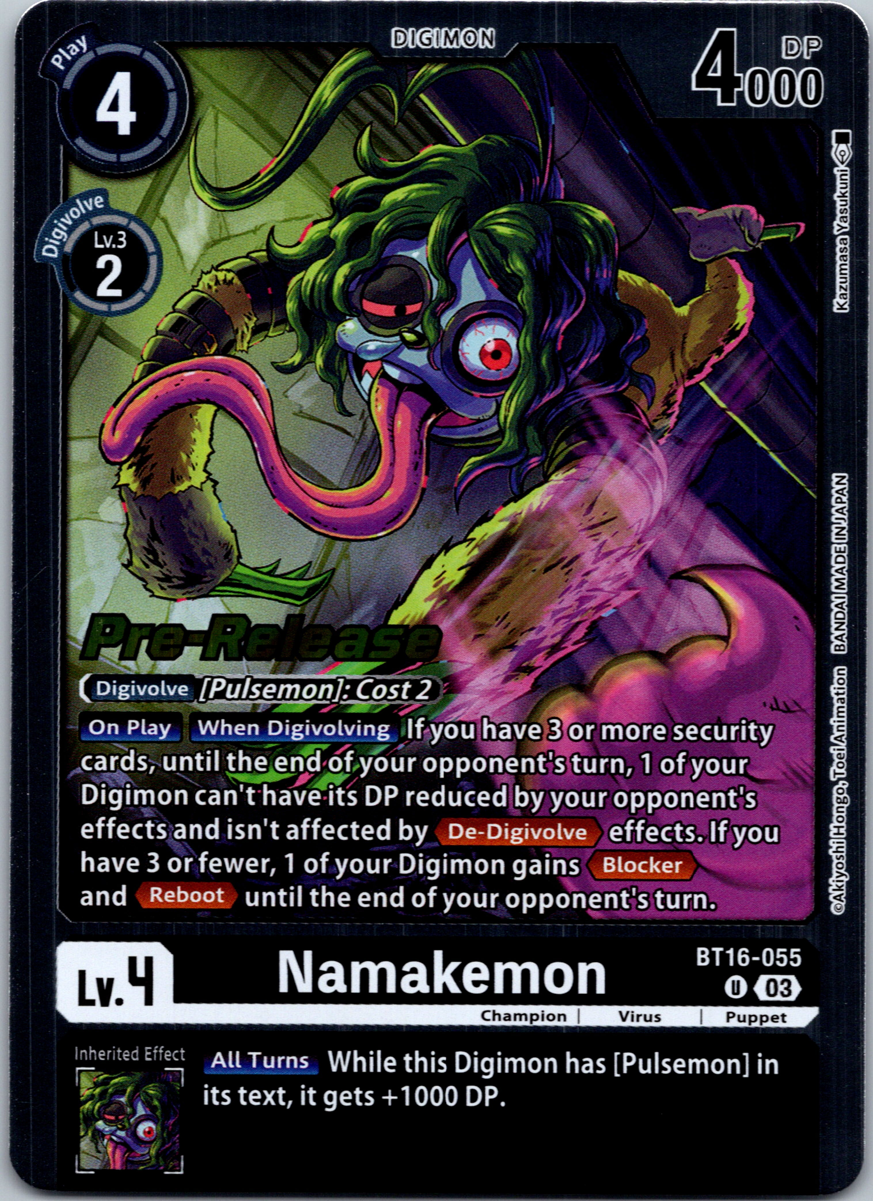 Namakemon [BT16-055-U] [Beginning Observer Pre-Release Cards] Foil