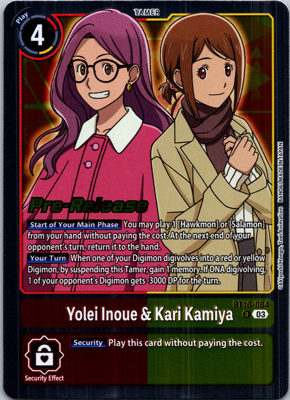 Yolei Inoue & Kari Kamiya [BT16-084-R] [Beginning Observer Pre-Release Cards] Foil