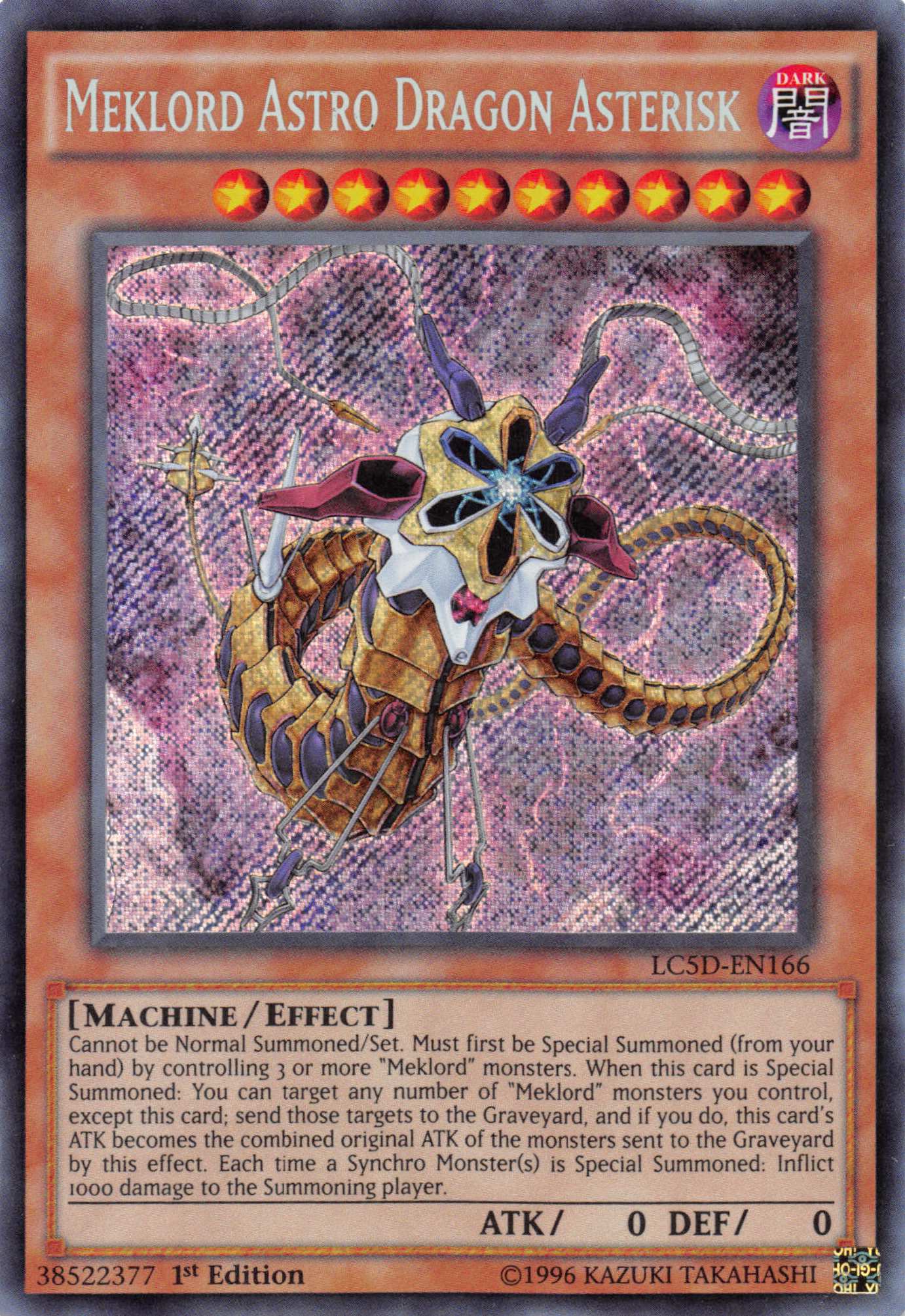 Meklord Astro Dragon Asterisk [LC5D-EN166] Secret Rare