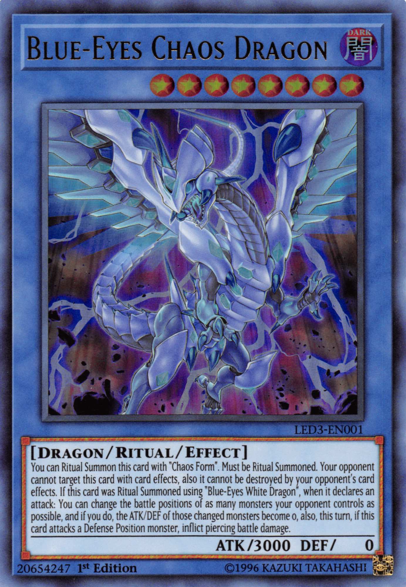 Blue-Eyes Chaos Dragon [LED3-EN001] Ultra Rare