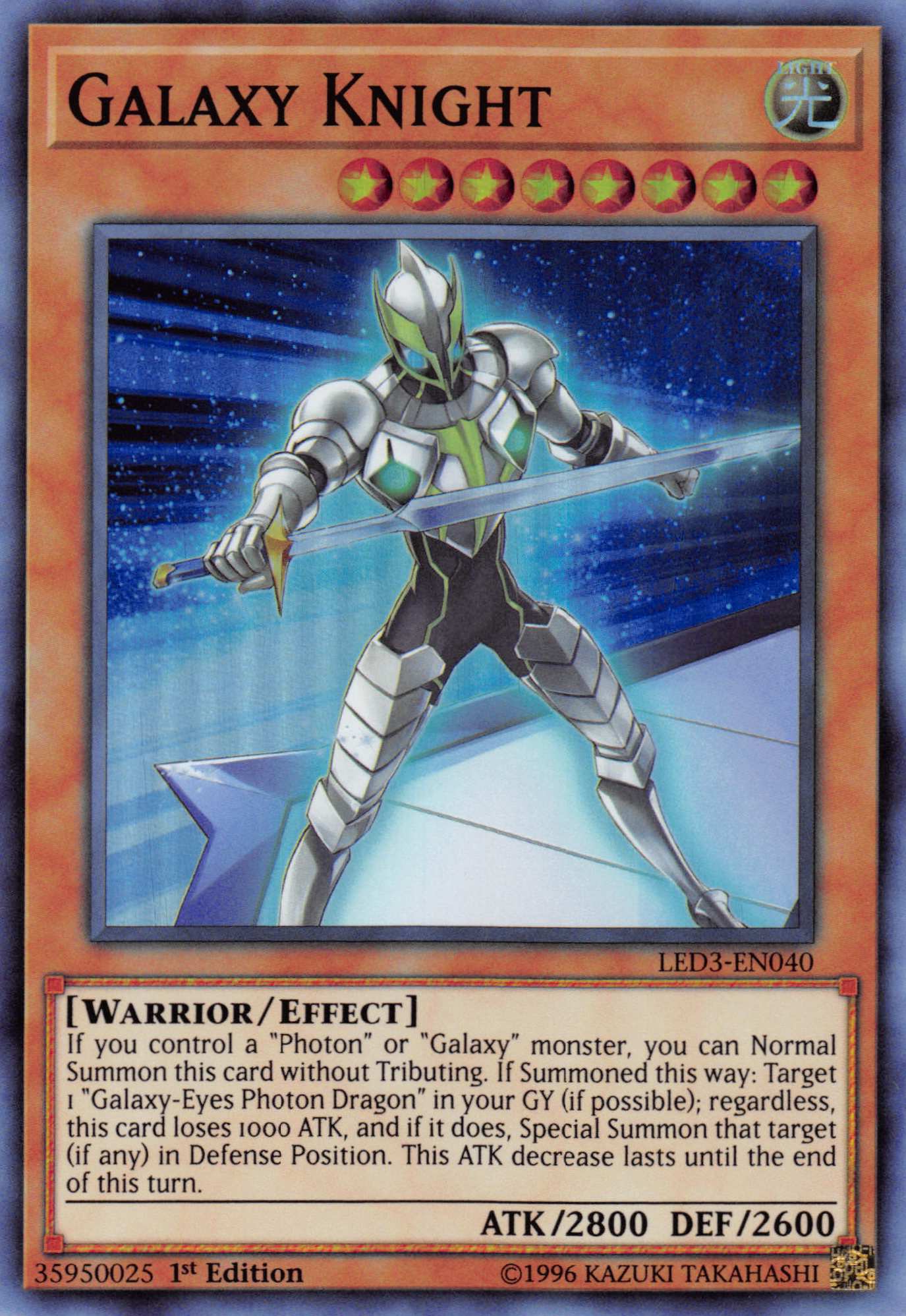 Galaxy Knight [LED3-EN040] Super Rare