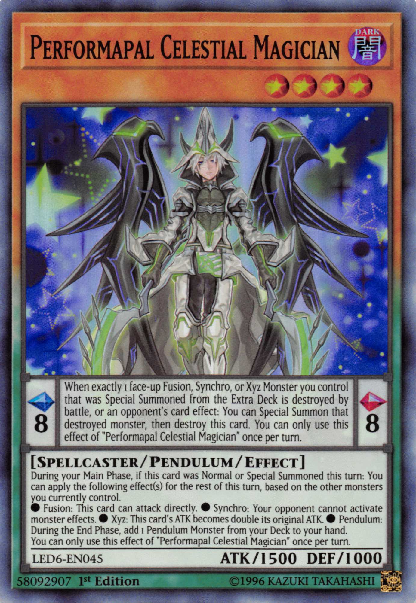 Performapal Celestial Magician [LED6-EN045] Super Rare