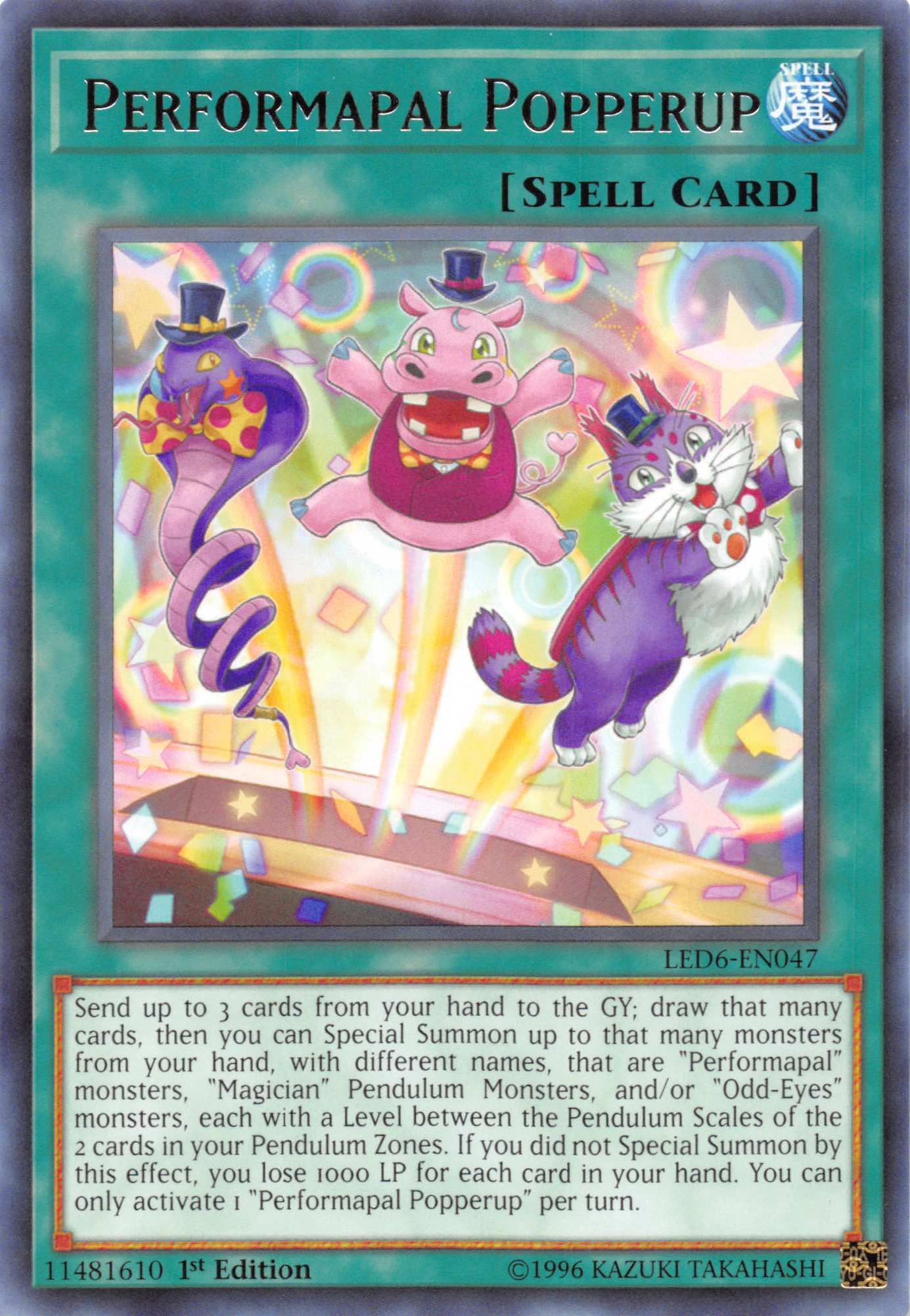 Performapal Popperup [LED6-EN047] Rare