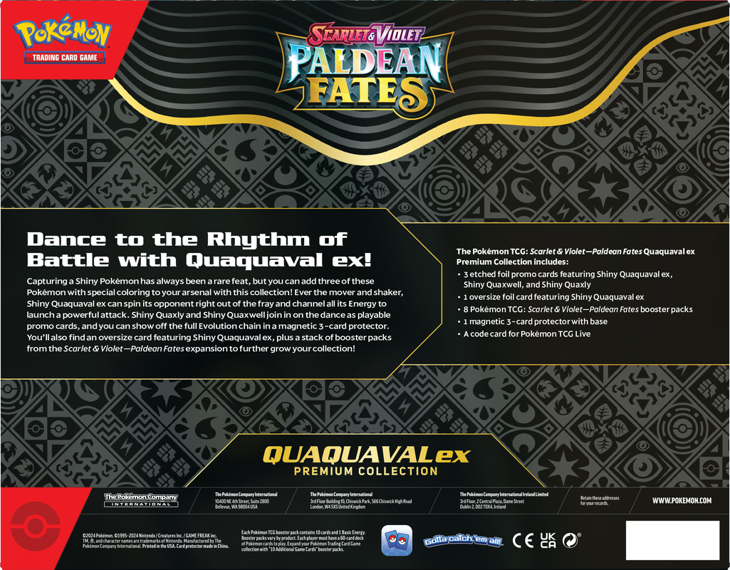 Pokémon TCG: Scarlet & Violet Paldean Fates Quaquaval ex Premium Collection