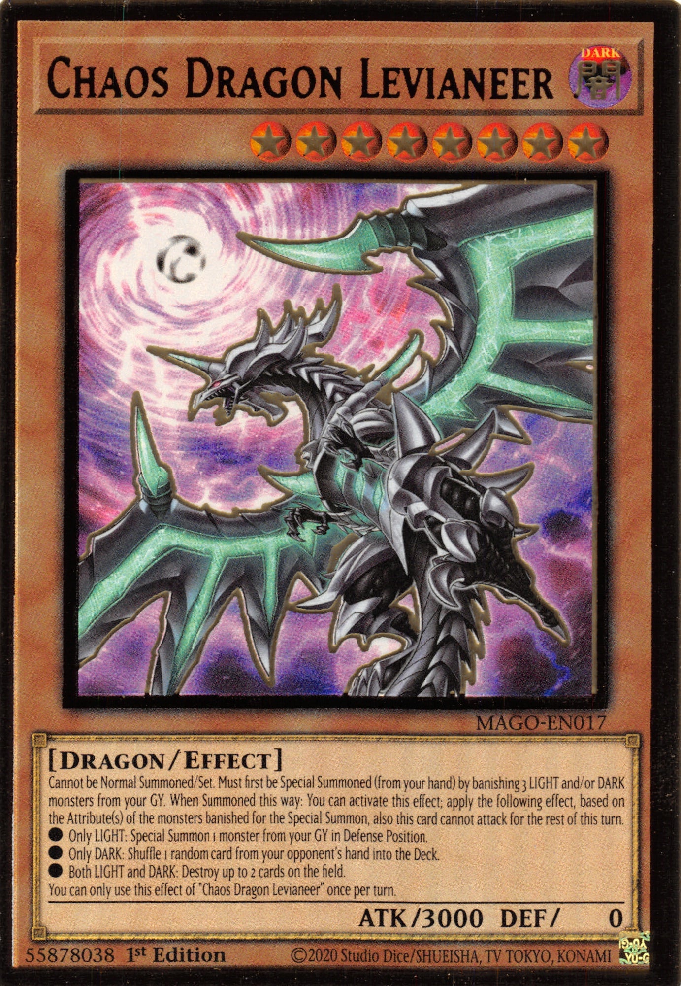 Chaos Dragon Levianeer (Alternate Art) [MAGO-EN017] Gold Rare