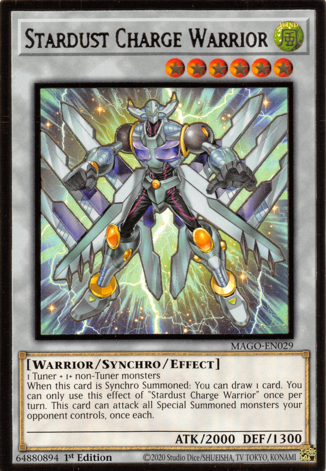 Stardust Charge Warrior [MAGO-EN029] Gold Rare