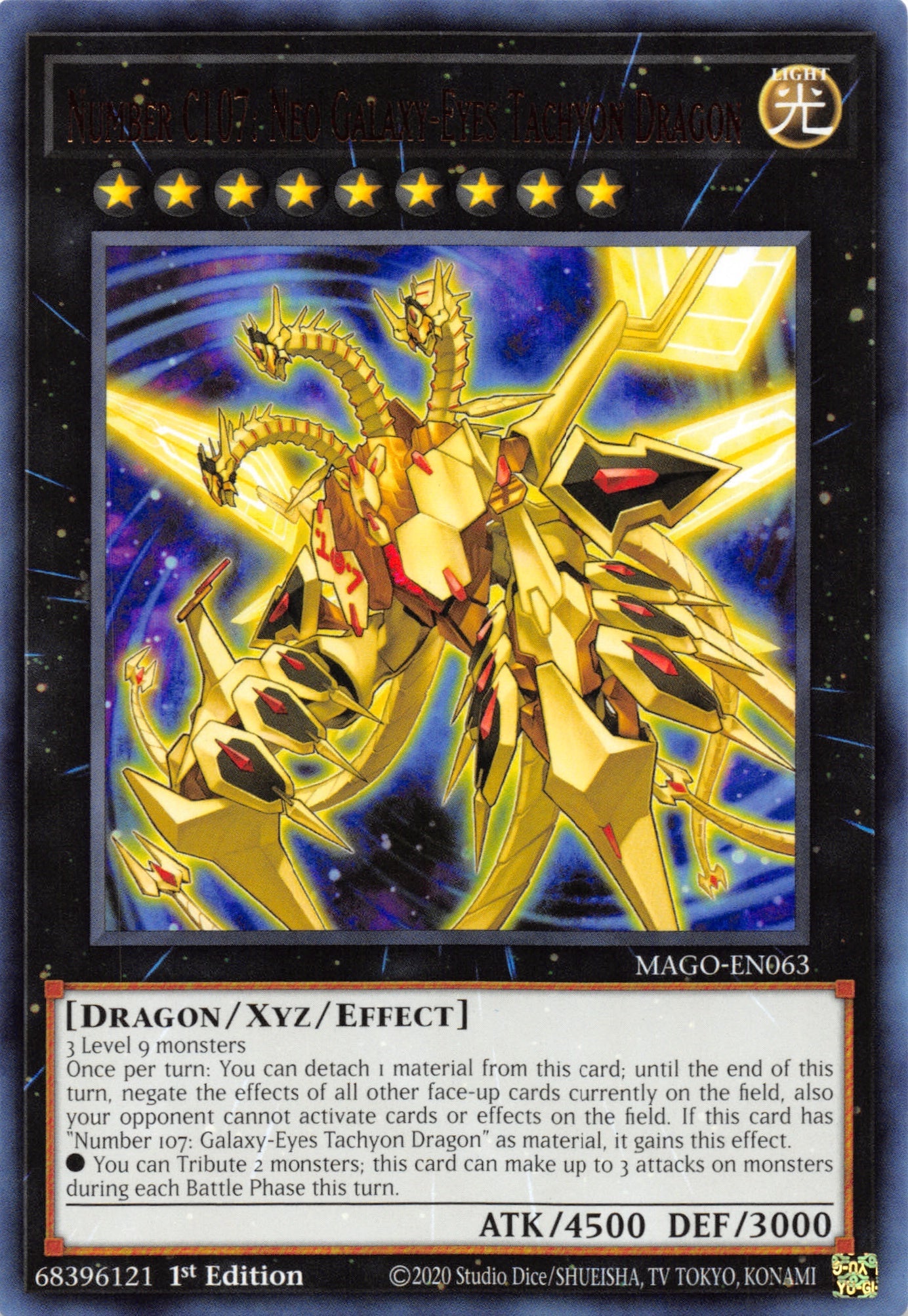 Number C107: Neo Galaxy-Eyes Tachyon Dragon [MAGO-EN063] Rare