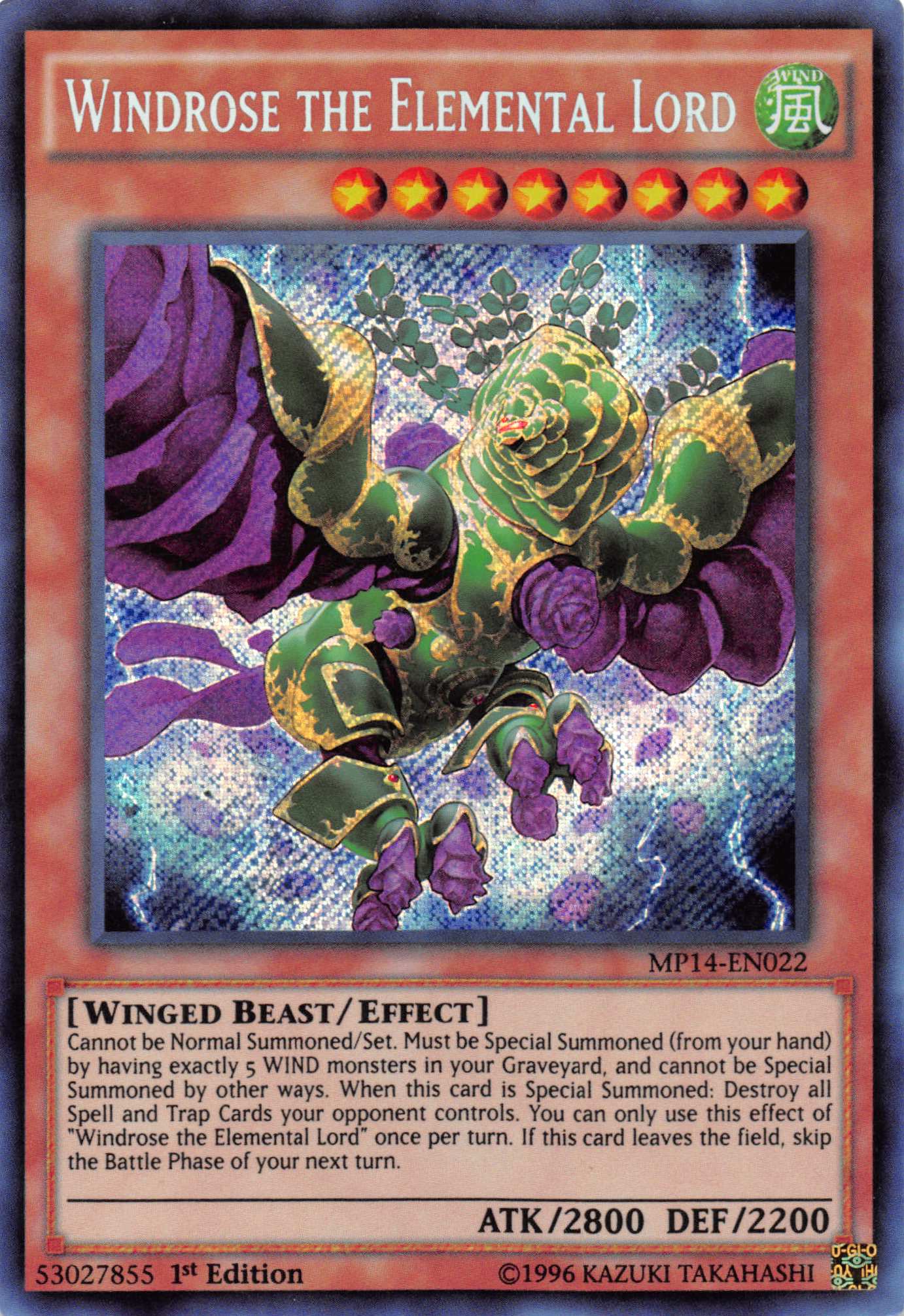 Windrose the Elemental Lord [MP14-EN022] Secret Rare