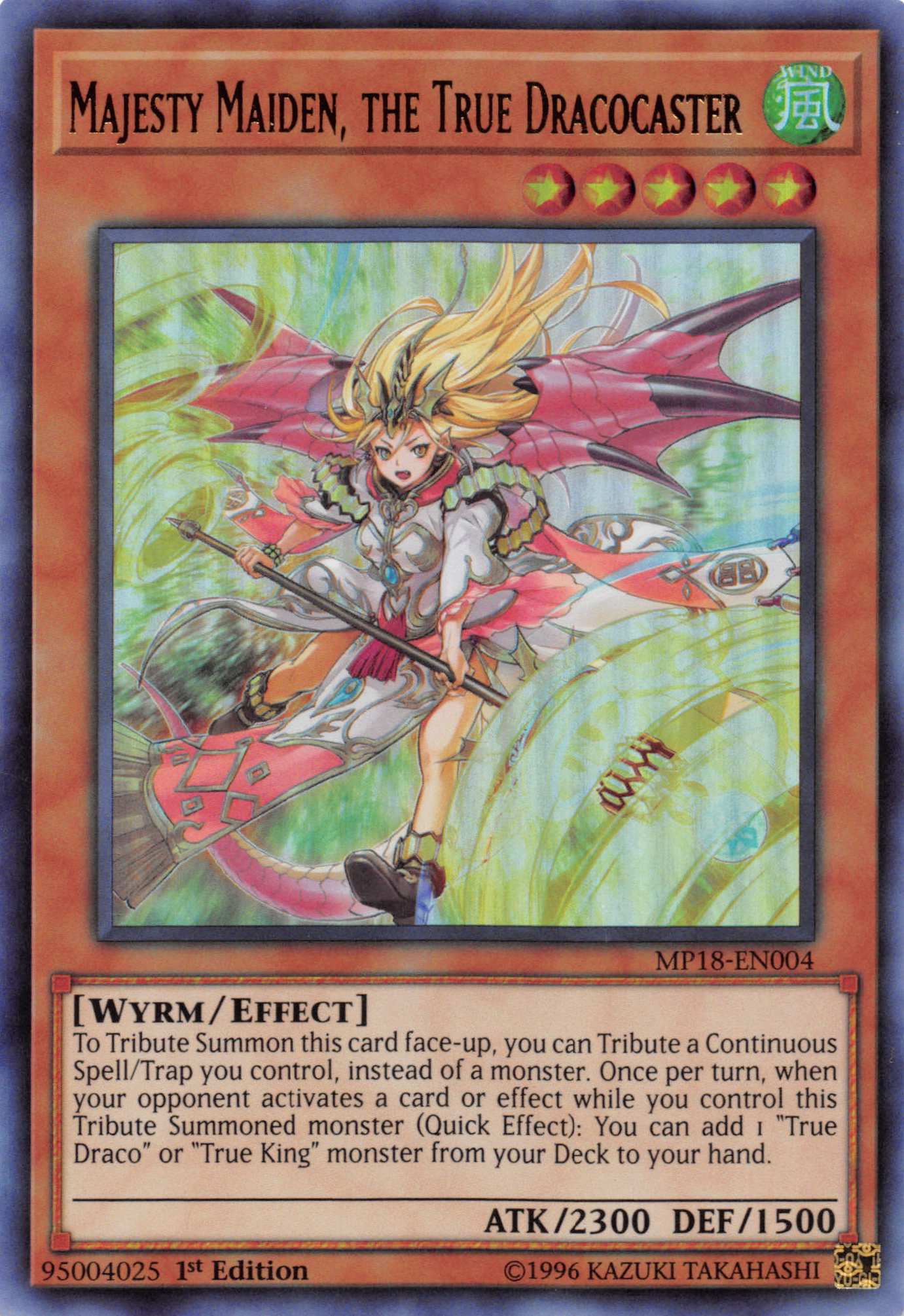 Majesty Maiden, the True Dracocaster [MP18-EN004] Ultra Rare