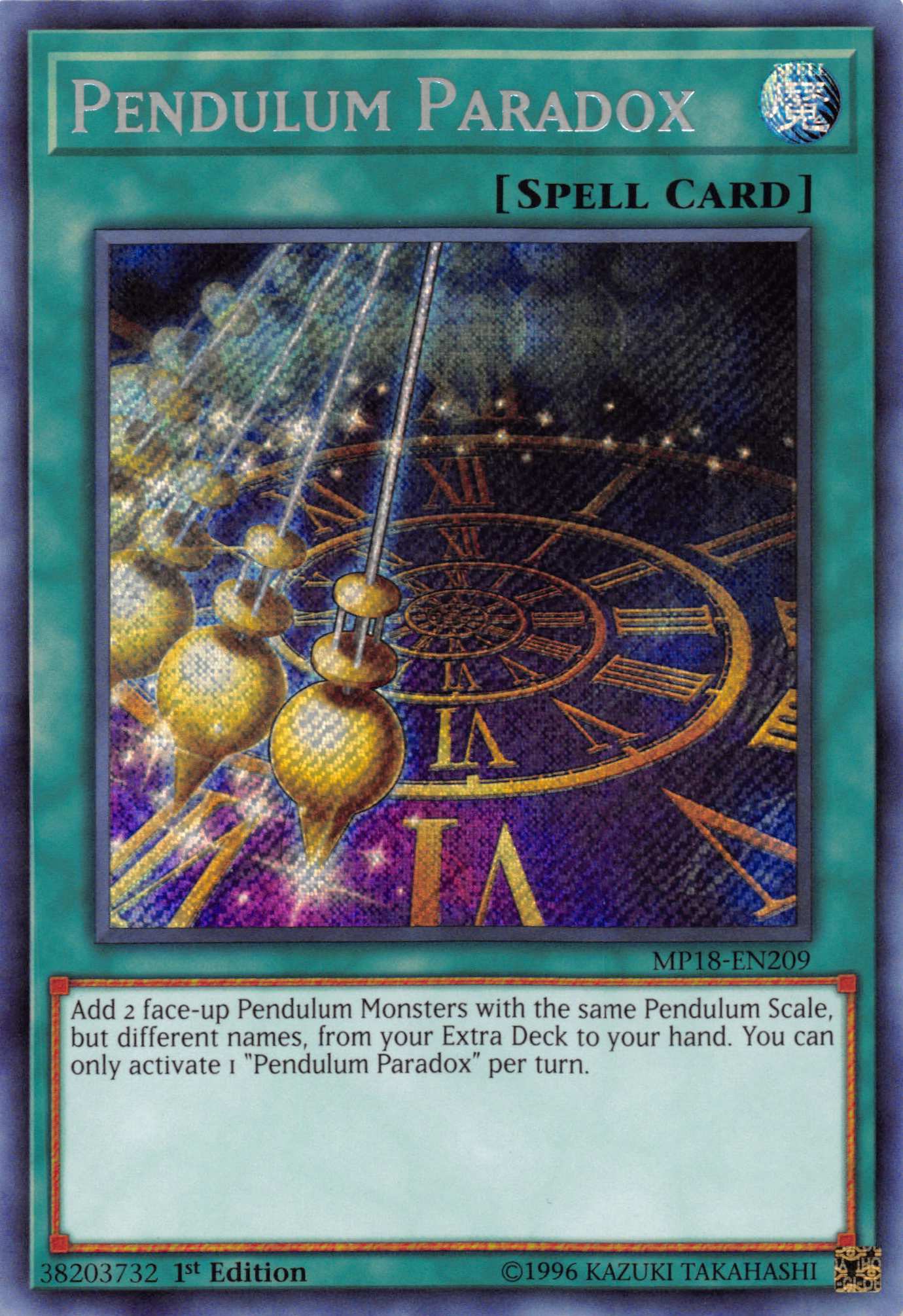 Pendulum Paradox [MP18-EN209] Secret Rare