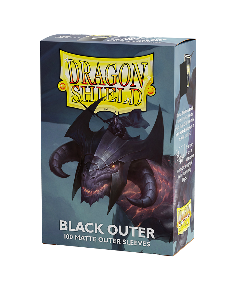 Dragon Shield: 100ct Black Matte Outer Sleeves (Standard Size)