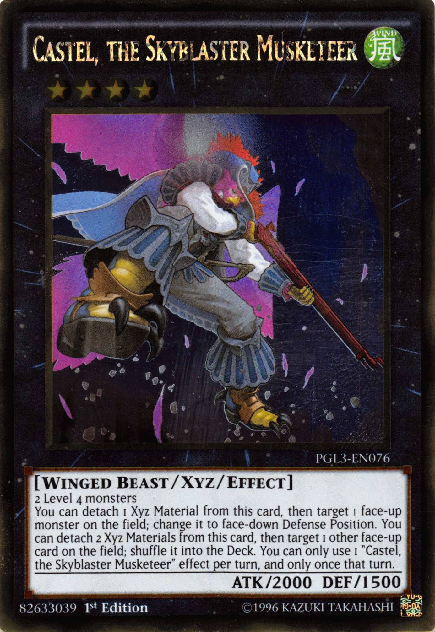 Castel, the Skyblaster Musketeer [PGL3-EN076] Gold Rare