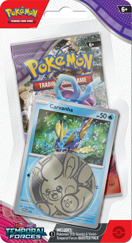 Pokémon TCG: Scarlet & Violet Temporal Forces Checklane Booster Pack (Carvanha)