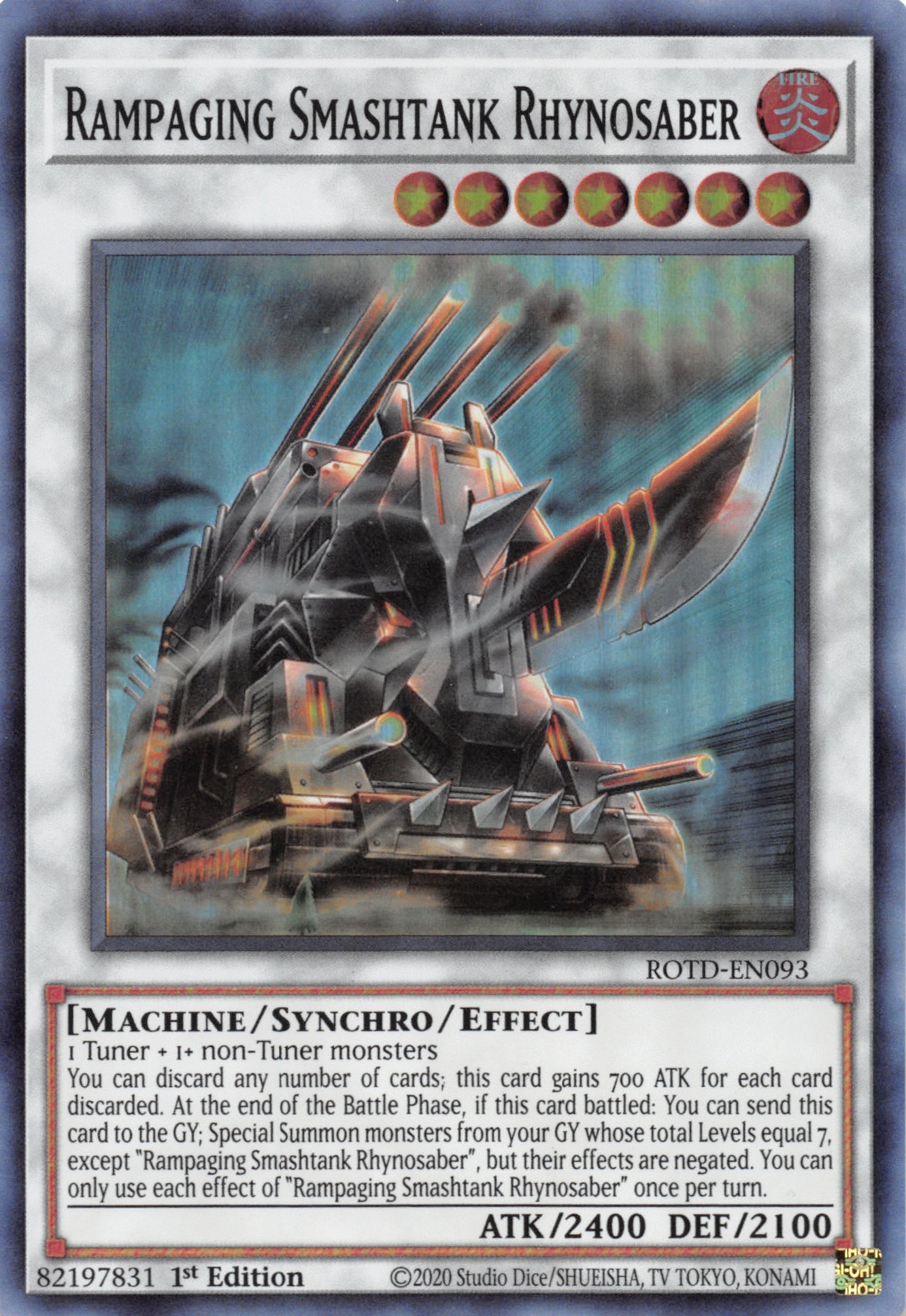 Rampaging Smashtank Rhynosaber [ROTD-EN093] Super Rare