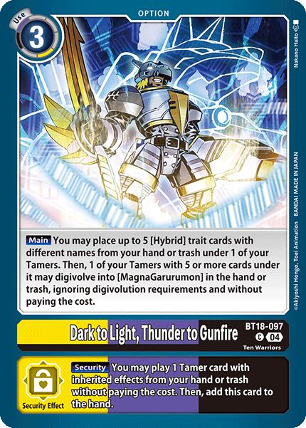 Dark to Light, Thunder to Gunfire [BT18-097-C] [Release Special Booster 2.0] Normal