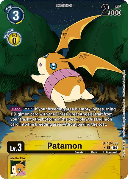 Patamon (Release Special Booster 2.0: Box Promotion Pack) [BT18-033-R] [Release Special Booster 2.0] Foil