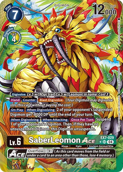 SaberLeomon ACE (Alternate Art) [EX7-029-SR] [Digimon LIBERATOR] Foil