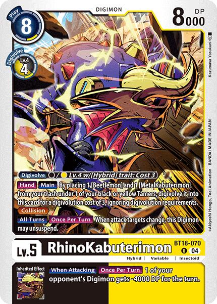 RhinoKabuterimon [BT18-070-U] [Release Special Booster 2.0] Normal