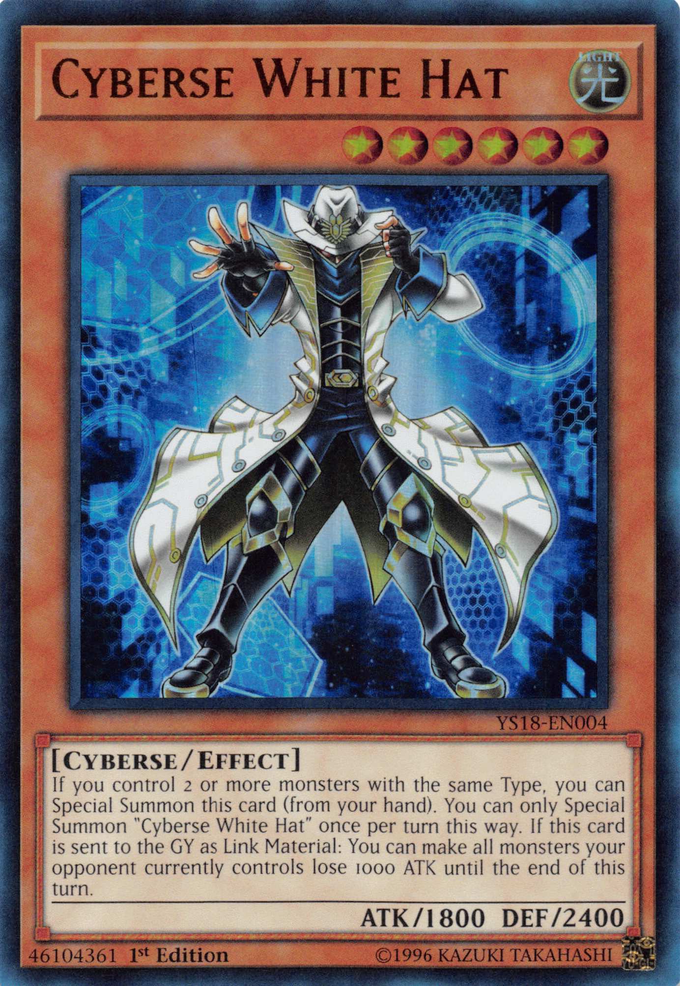 Cyberse White Hat [YS18-EN004] Ultra Rare