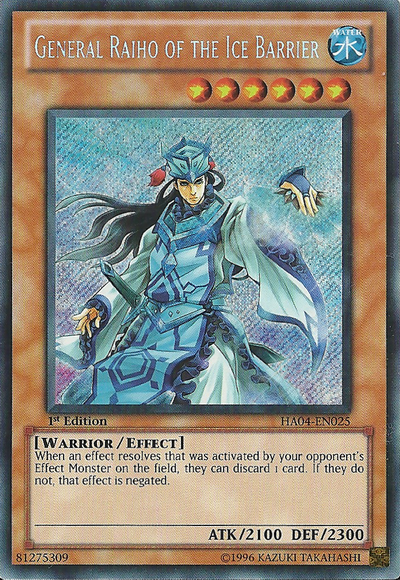 General Raiho of the Ice Barrier [HA04-EN025] Secret Rare - Duel Kingdom