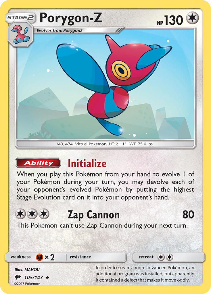 Porygon-Z (105/147) [Sun & Moon: Burning Shadows] - Duel Kingdom