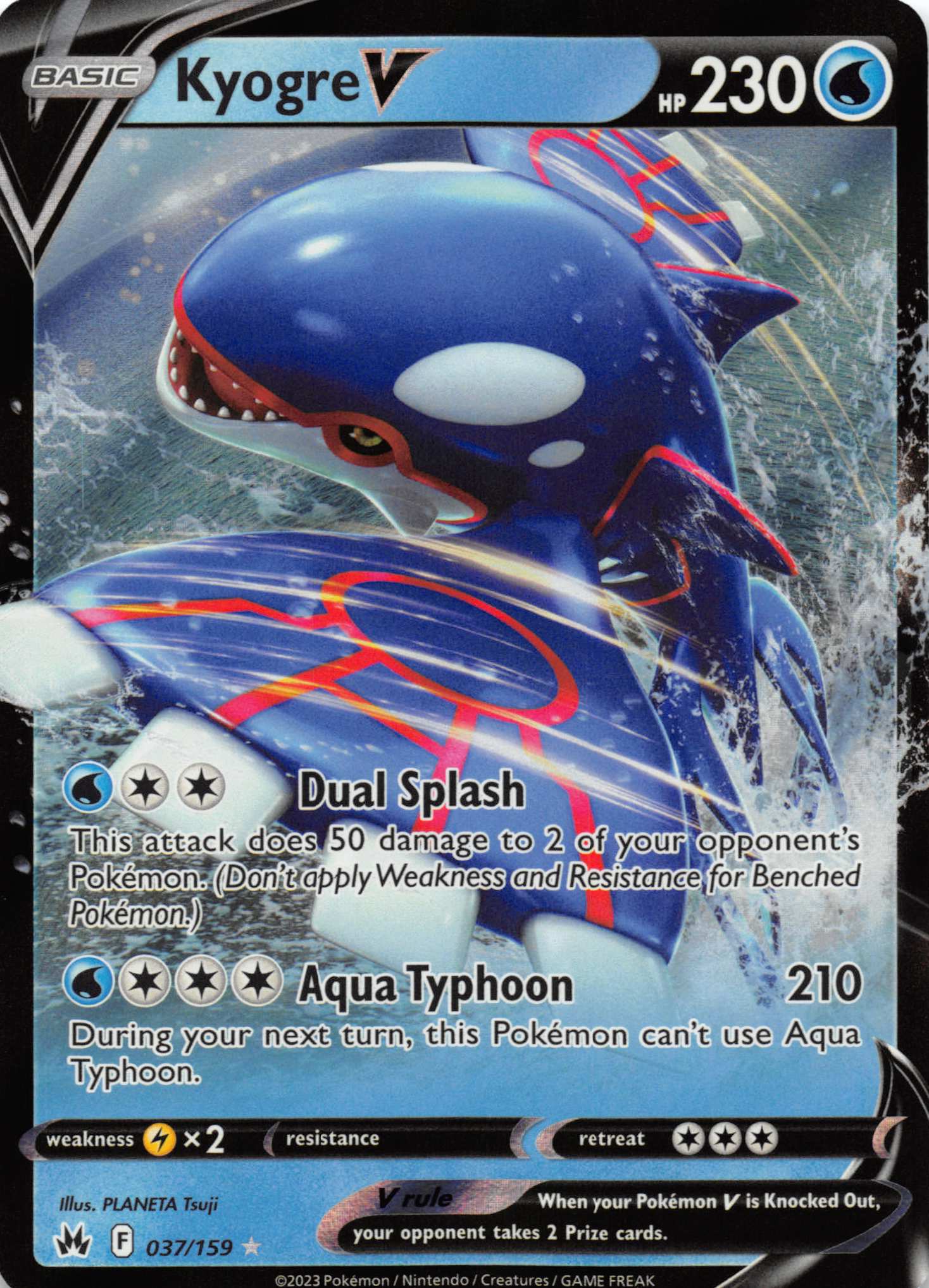 Kyogre V (037/159) [Sword & Shield: Crown Zenith]