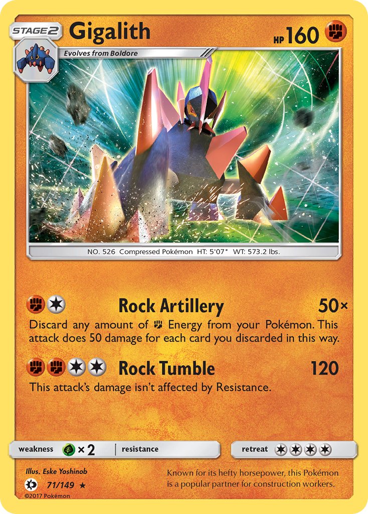 Gigalith (71/149) (Cosmos Holo) (Blister Exclusive) [Sun & Moon: Base Set] - Duel Kingdom