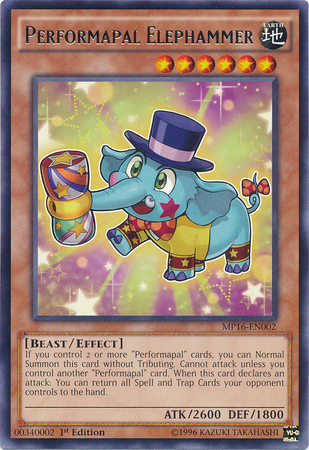 Performapal Elephammer [MP16-EN002] Rare - Duel Kingdom