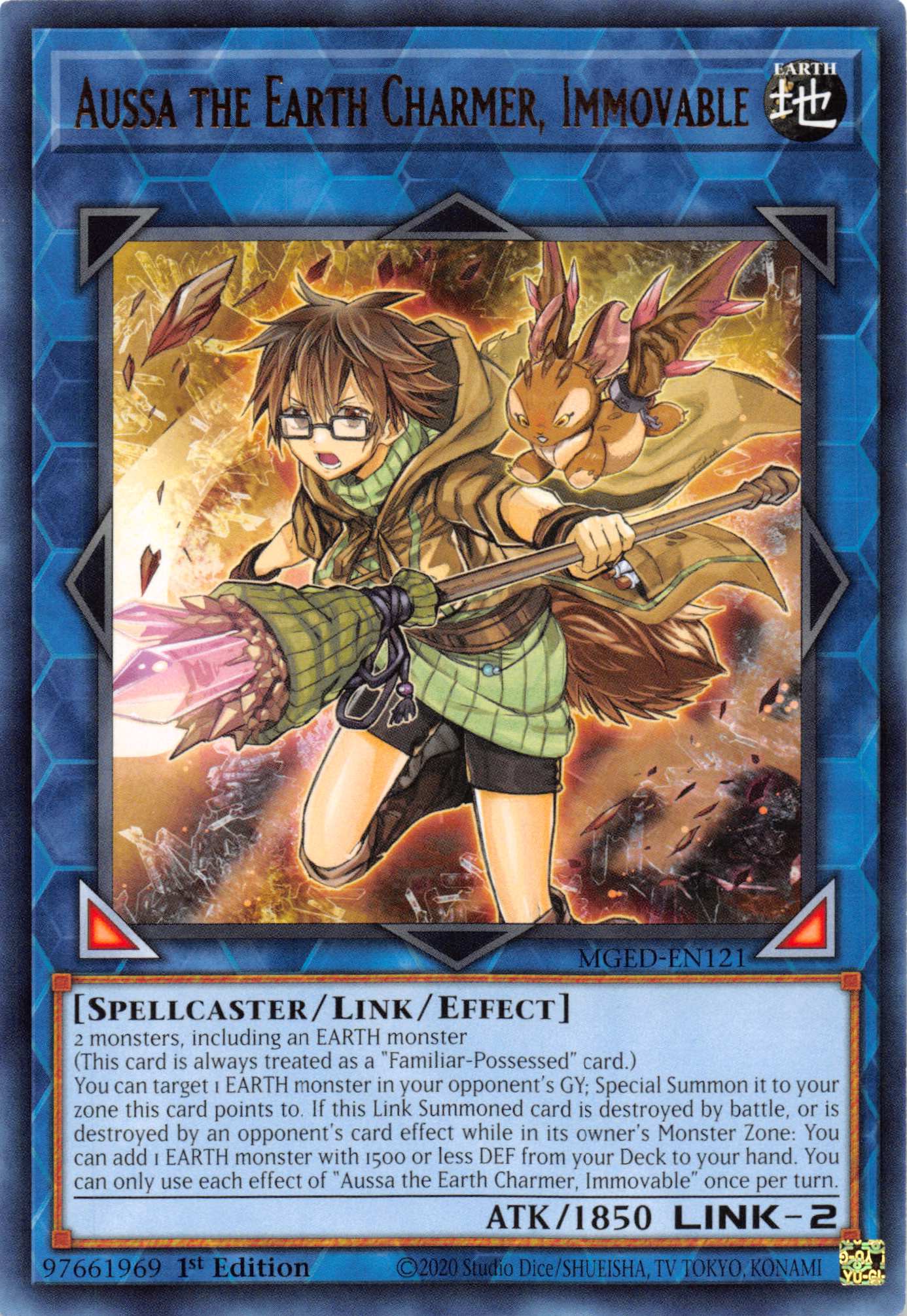 Aussa the Earth Charmer, Immovable [MGED-EN121] Rare - Duel Kingdom