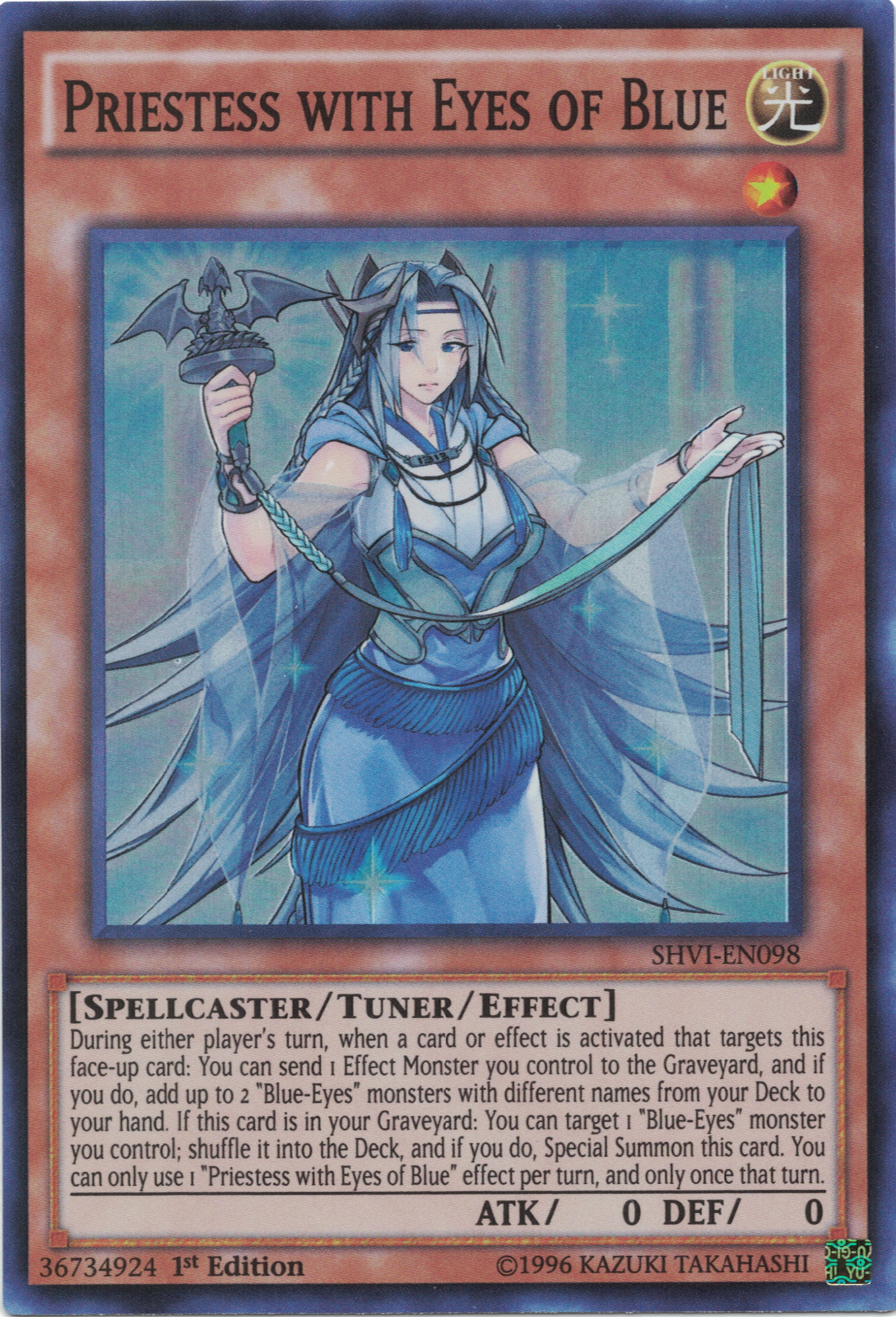 Priestess with Eyes of Blue [SHVI-EN098] Super Rare - Duel Kingdom