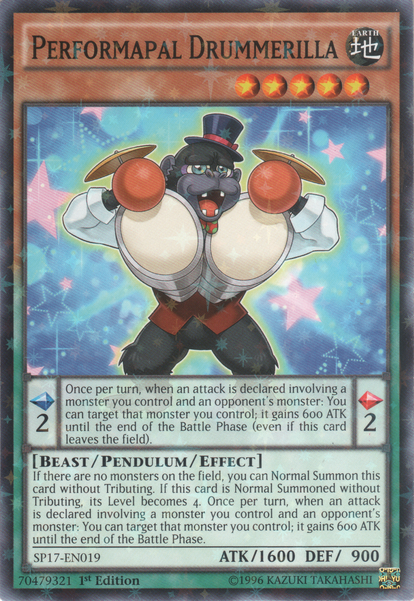 Performapal Drummerilla [SP17-EN019] Starfoil Rare - Duel Kingdom