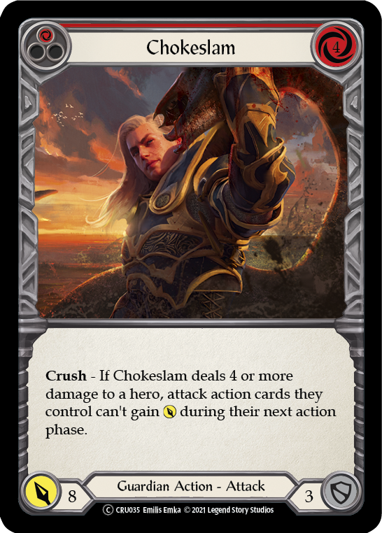 Chokeslam (Red) (Rainbow Foil) [CRU035-RF] Unlimited Rainbow Foil - Duel Kingdom