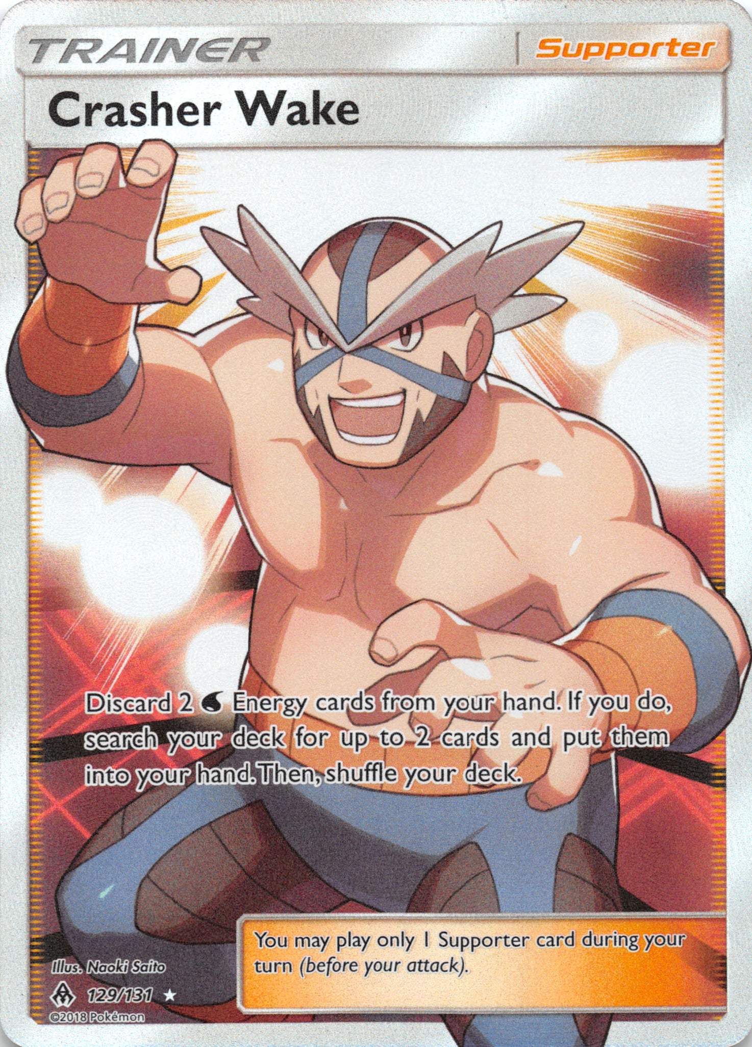 Crasher Wake (Full Art) (129) [SM - Forbidden Light] - Duel Kingdom