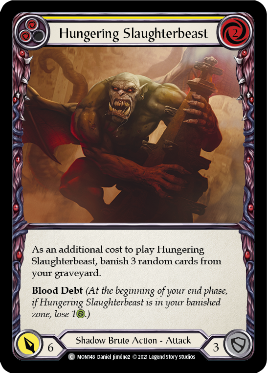 Hungering Slaughterbeast (Yellow) [MON148] 1st Edition Normal - Duel Kingdom