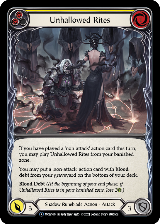 Unhallowed Rites (Yellow) (Rainbow Foil) [U-MON160-RF] Unlimited Rainbow Foil - Duel Kingdom