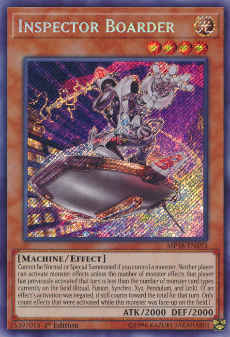 Inspector Boarder [MP18-EN193] Secret Rare - Duel Kingdom