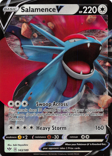 Salamence V (143/189) [SWSH03: Darkness Ablaze] - Duel Kingdom