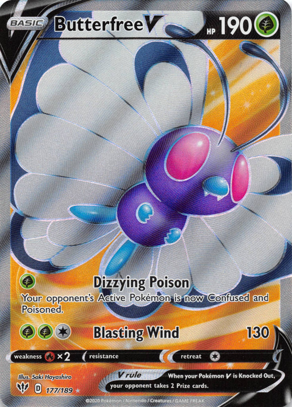 Butterfree V (Full Art) (177/189) [SWSH03: Darkness Ablaze] - Duel Kingdom